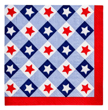 Load image into Gallery viewer, Patriotic Gingham Paper Cocktail Napkin
