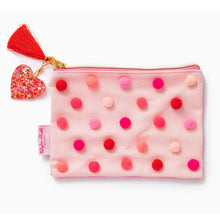 Load image into Gallery viewer, Red and Pink Pom Pom Pouch
