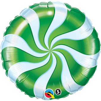 Candy Swirl Green Foil Balloon