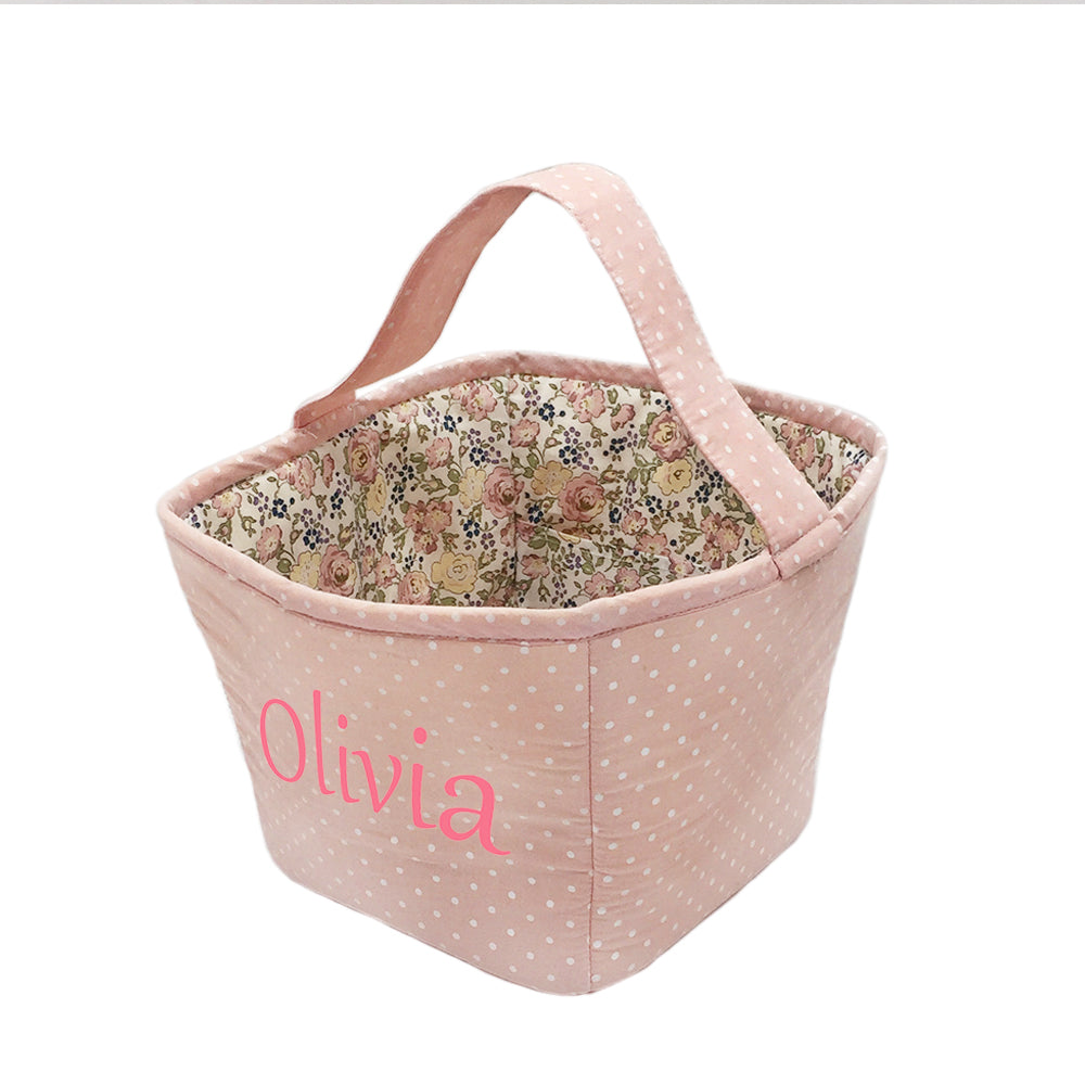 Pink Fabric Basket - Storage Caddy