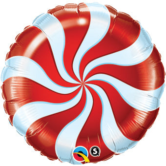 Candy Swirl Red Foil Balloon