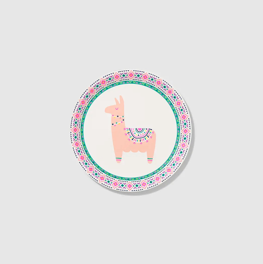 Happy Llama Small Paper Party Plates