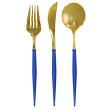 Load image into Gallery viewer, Blue &amp; Gold Bella Assorted Plastic Cutlery
