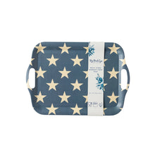 Load image into Gallery viewer, Hamptons Navy Star Reusable Bamboo Tray
