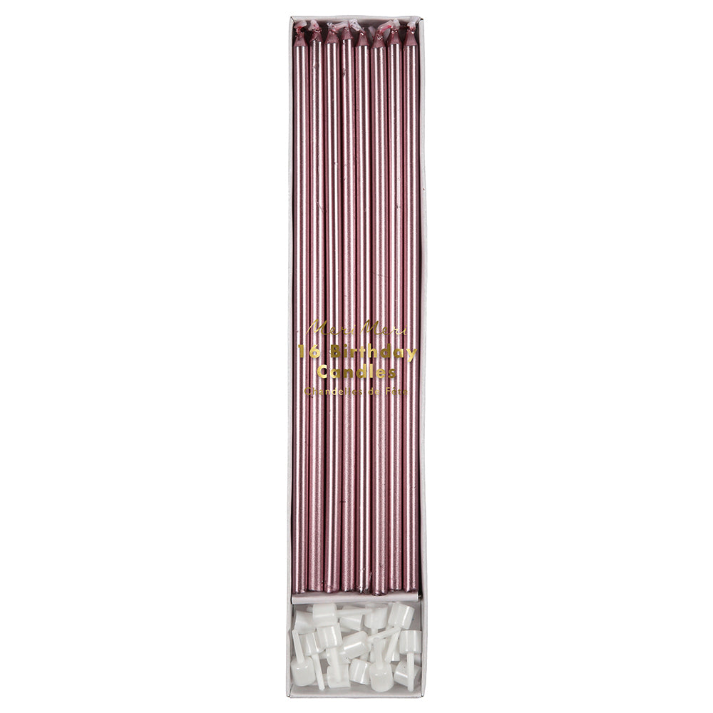 Metallic Pink Long Candles