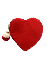 Load image into Gallery viewer, “Love” Red Hear Beaded Coin Pouch
