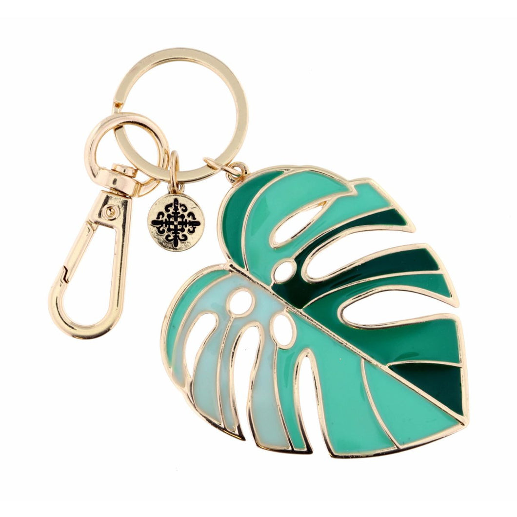 Palm Leaf Enamel Keychain