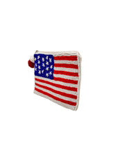 Load image into Gallery viewer, American Flag Beaded Coin Pouch
