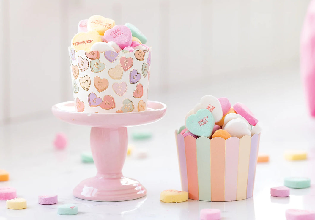 Gold Foil Conversation Hearts 5 oz Baking Cups