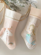 Load image into Gallery viewer, &#39;MIMI&#39; Mermaid Linen Christmas Stocking
