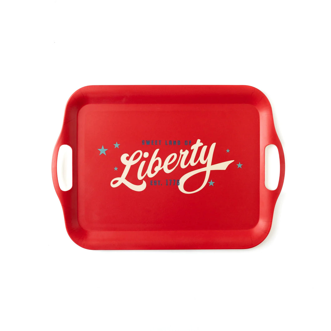 Sweet land of liberty bamboo tray