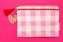 Load image into Gallery viewer, Red and Pink Pom Pom Pouch
