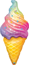 Load image into Gallery viewer, Rainbow Swirl Ice Cream Foil Balloon
