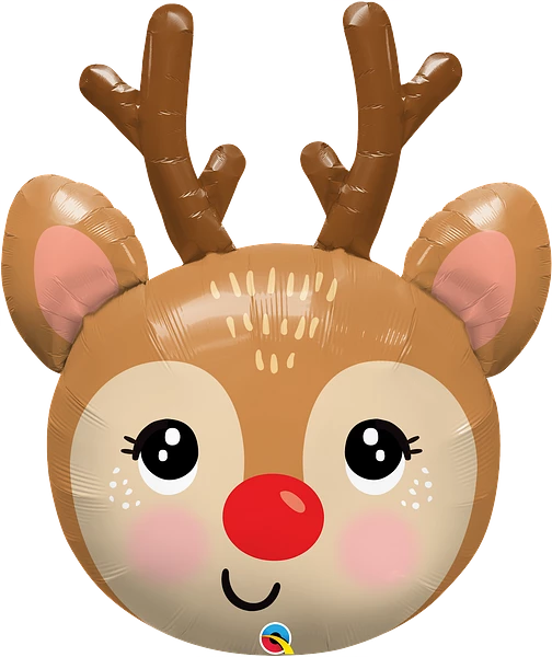 Red Nose Reindeer Foil Balloon