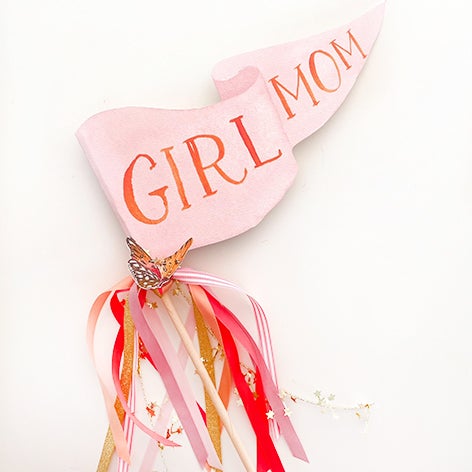 Girl Mom Party Pennant