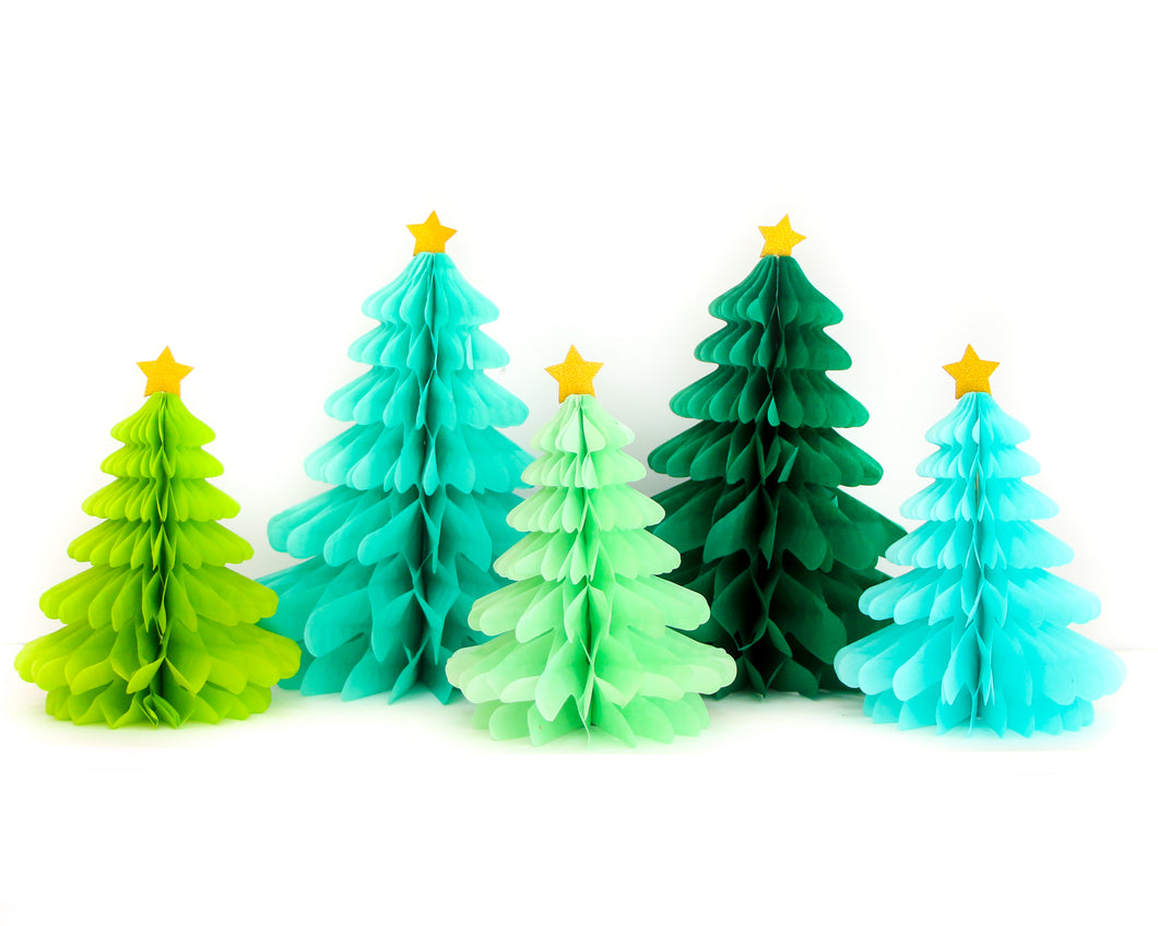 Honeycomb Christmas Tree - Green | Blue | Mint