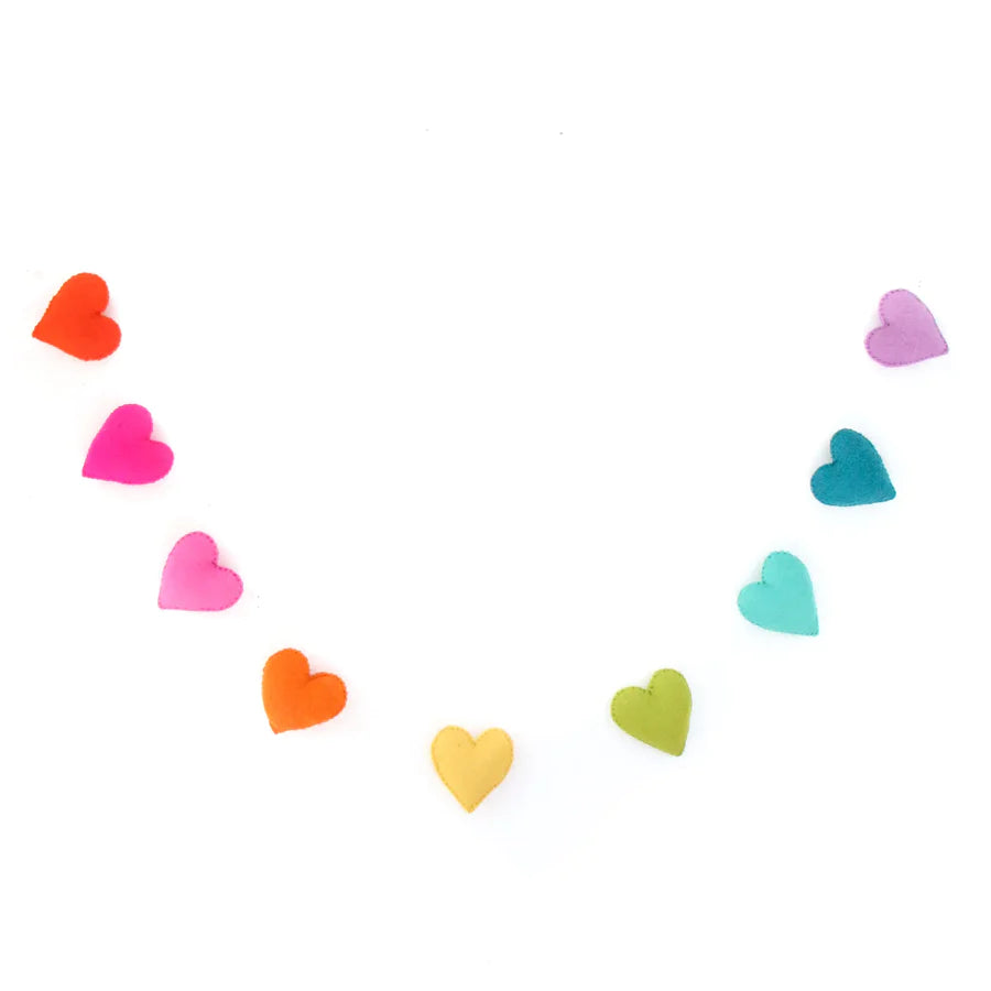 Stuffed Rainbow heart garland