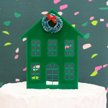 Load image into Gallery viewer, Holiday House Acrylic Christmas Cake Topper
